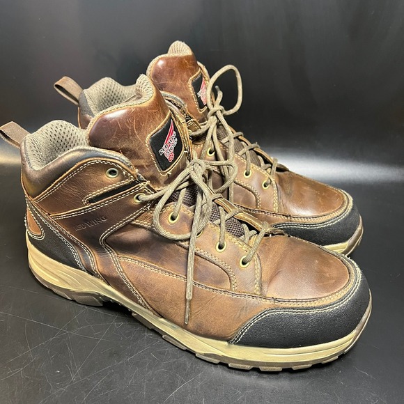 Red Wing King Toe Brown Leather Ankle Work Boots ASTM F2413-18 Mens Size 12 - Picture 1 of 9